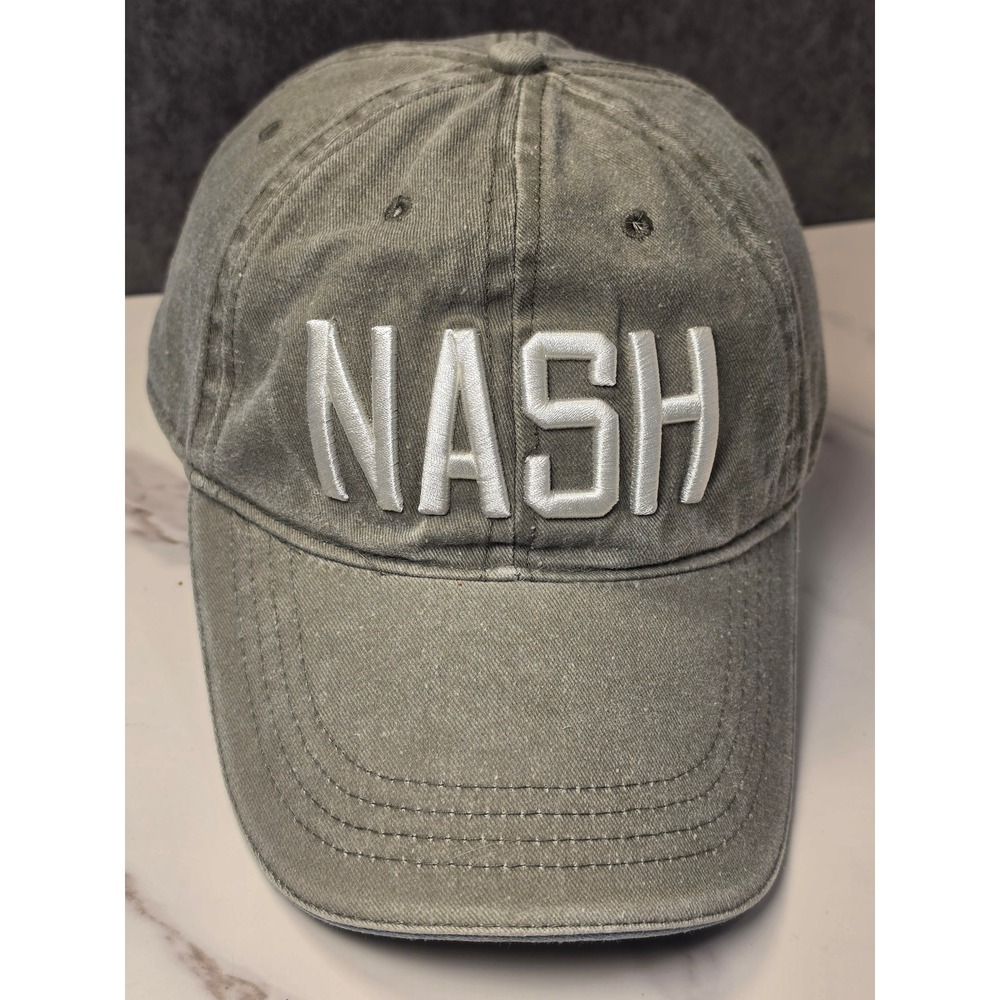 The Nash Collection Nashville Baseball Cap Hat Washed Olive Green Adjustable